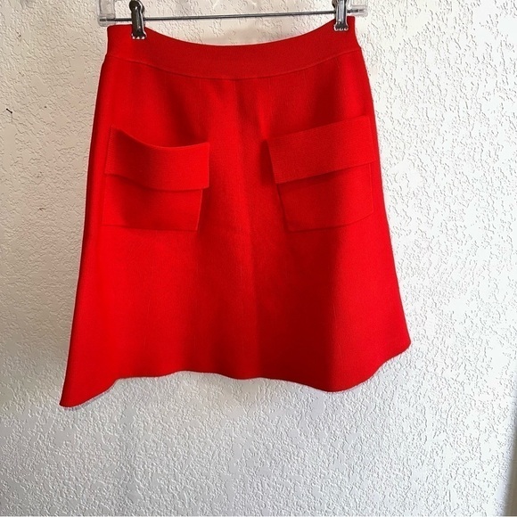 ASO Cheryl Blossom Riverdale A.L.C Bright Coral Orange Knit A-line Skirt Medium - Picture 7 of 7
